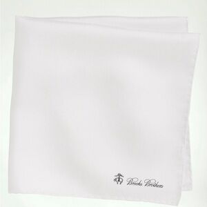 100% Silk White Pocket Square, Brooks Brothers NWT